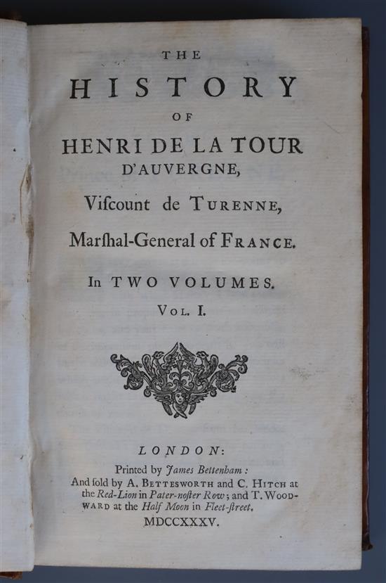 Ramsay, Andrew Michael - The History of Heinrich La Tour DAuvergne, Viscount de Turenne, 2 vols, 8vo,
